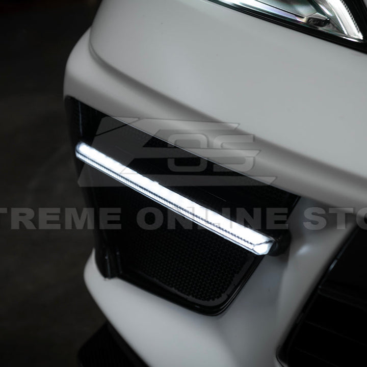 2020-Up Corvette C8 DRY CARBON FIBER Sequential LED DRL Light Bar Bezel Insert