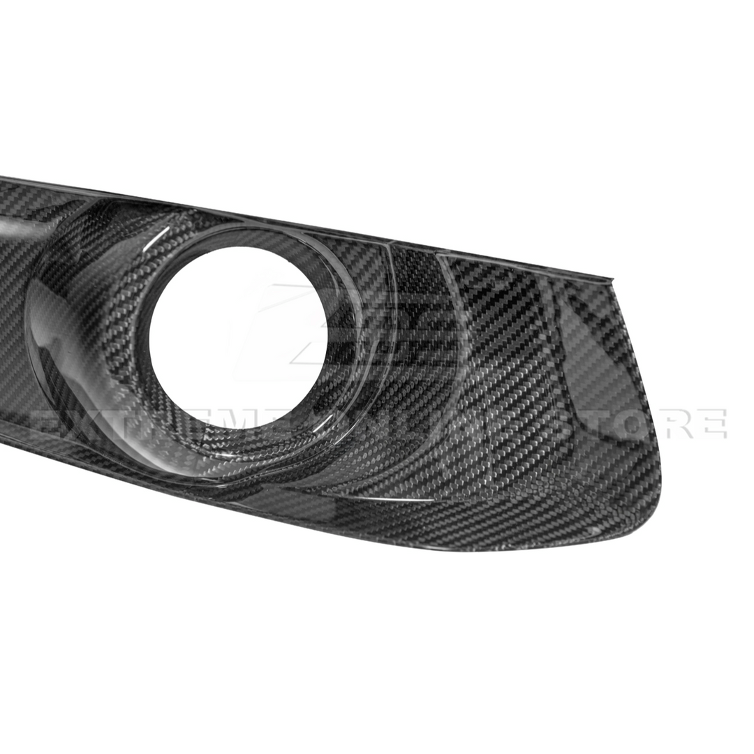 2015-17 Ford Mustang DRY CABON FIBER Front Bumper Fog Light Bezel Cover Pair