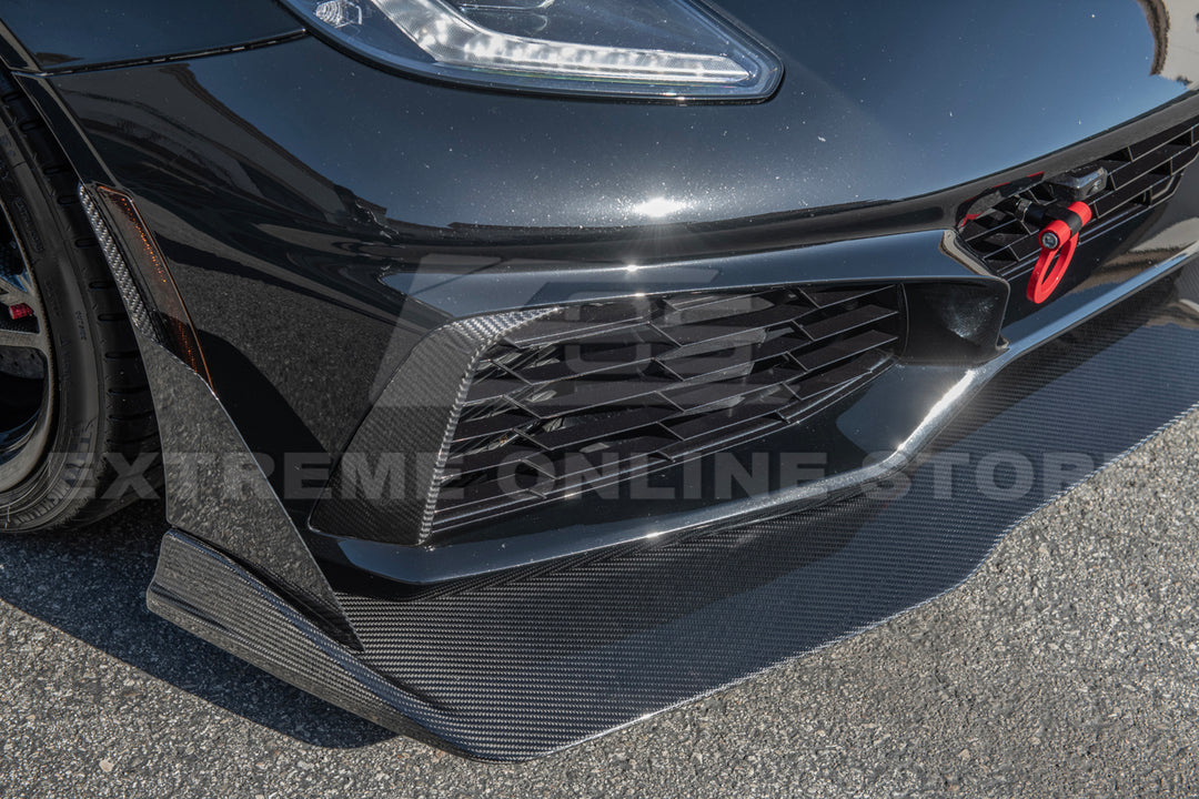 Chevrolet Corvette C7 ZR1 DRY CARBON FIBER Bumper Vent Brows Insert