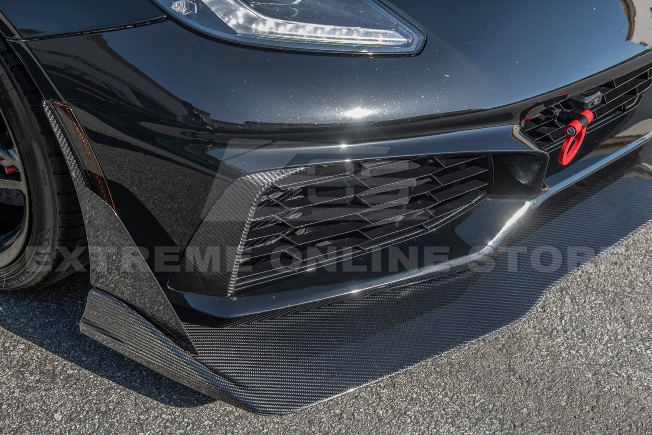 Chevrolet Corvette C7 ZR1 Carbon Fiber Front Bumper Vent Brows Insert