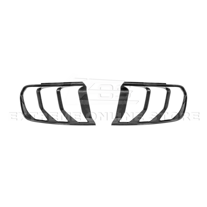2018-23 Ford Mustang DRY CARBON FIBER Rear Tail Light Trim Bezel Cover Pair