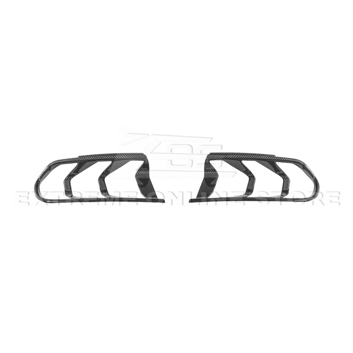 2018-23 Ford Mustang DRY CARBON FIBER Rear Tail Light Trim Bezel Cover Pair