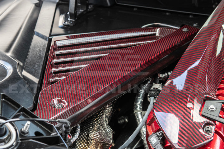 Corvette C8 Z06 Coupe DRY Red Carbon Engine &amp; Bay Panel Cover