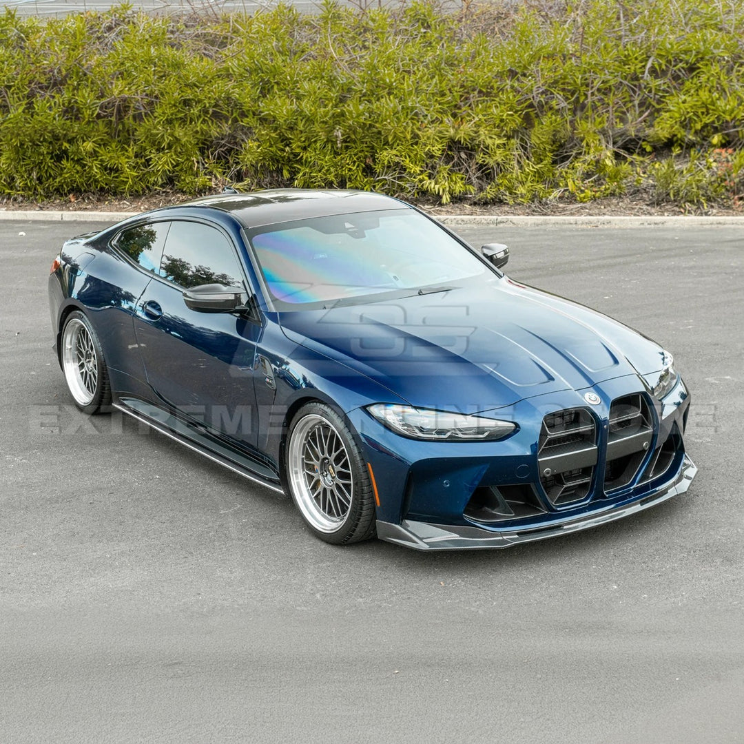 2021-Up BMW G82 G83 M4 VRS Carbon Fiber Front Splitter Lip &amp; Side Skirts