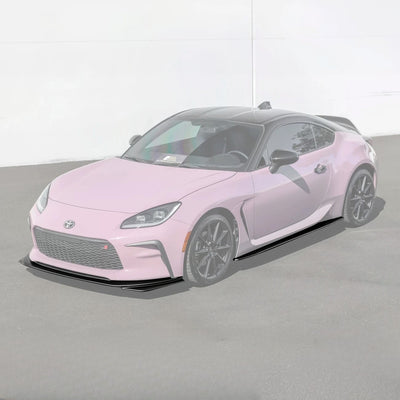 2022-Up Toyota GR86 AS Style ABS Plastic Matte Black Front Splitter Side Skirt