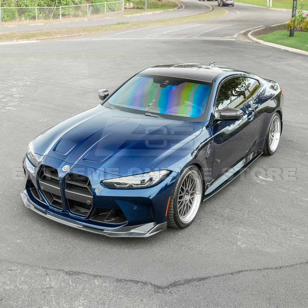 2021-Up BMW G82 G83 M4 VRS Carbon Fiber Front Splitter Lip &amp; Side Skirts
