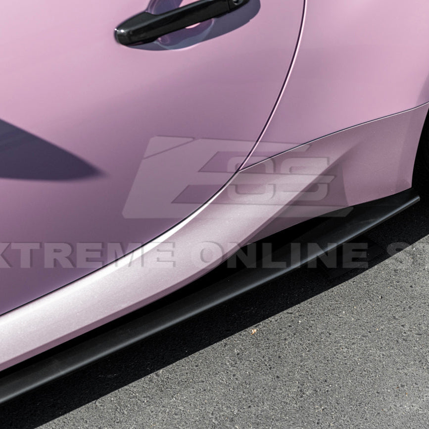 2022-Up Toyota GR86 AS Style ABS Plastic Matte Black Front Splitter Side Skirt