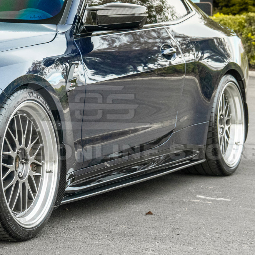 2021-Up BMW G82 G83 M4 VRS Carbon Fiber Front Splitter Lip &amp; Side Skirts