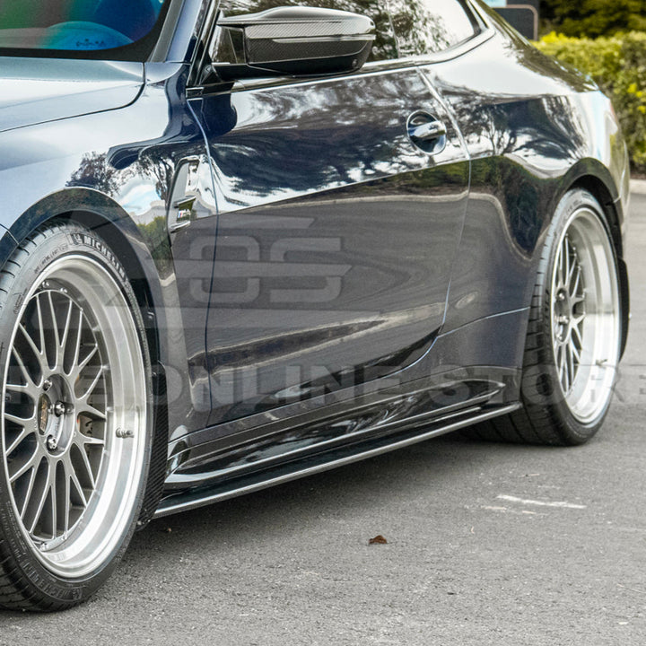 2021-Up BMW G82 G83 M4 VRS Carbon Fiber Front Splitter Lip &amp; Side Skirts