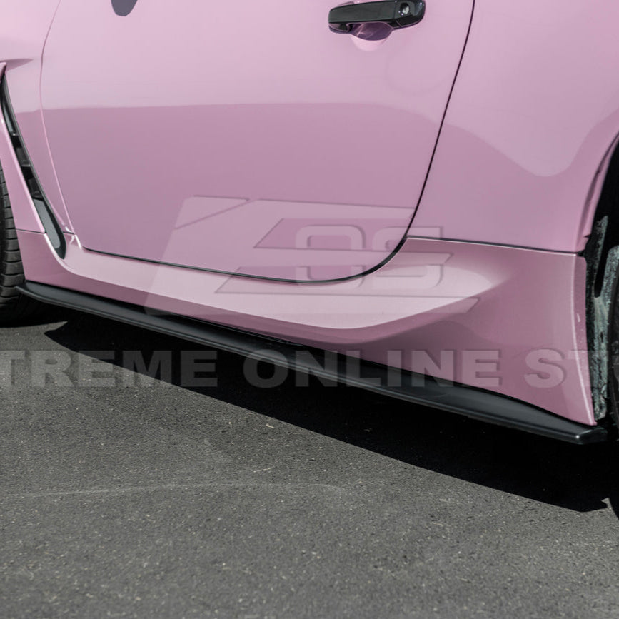 2022-Up Toyota GR86 AS Style ABS Plastic Matte Black Front Splitter Side Skirt