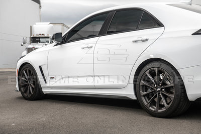 2020-Up Cadillac CT4-V Blackwing Front Lip Splitter Winglets & Side Skirts