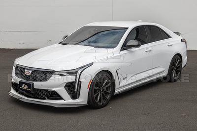 2020-Up Cadillac CT4-V Blackwing Front Lip Splitter Winglets & Side Skirts