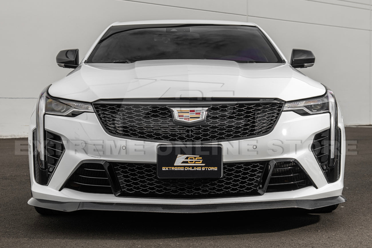 2020-Up Cadillac CT4-V Blackwing Front Lip Splitter Winglets & Side Skirts