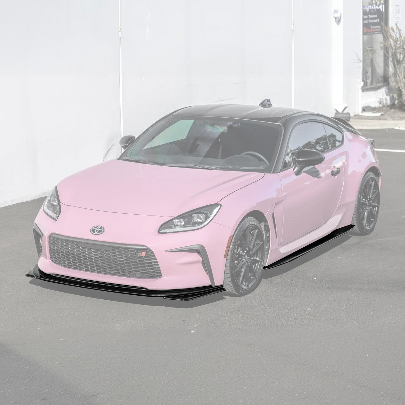 2022-Up Toyota GR86 AS Style ABS Plastic Matte Black Front Splitter Side Skirt