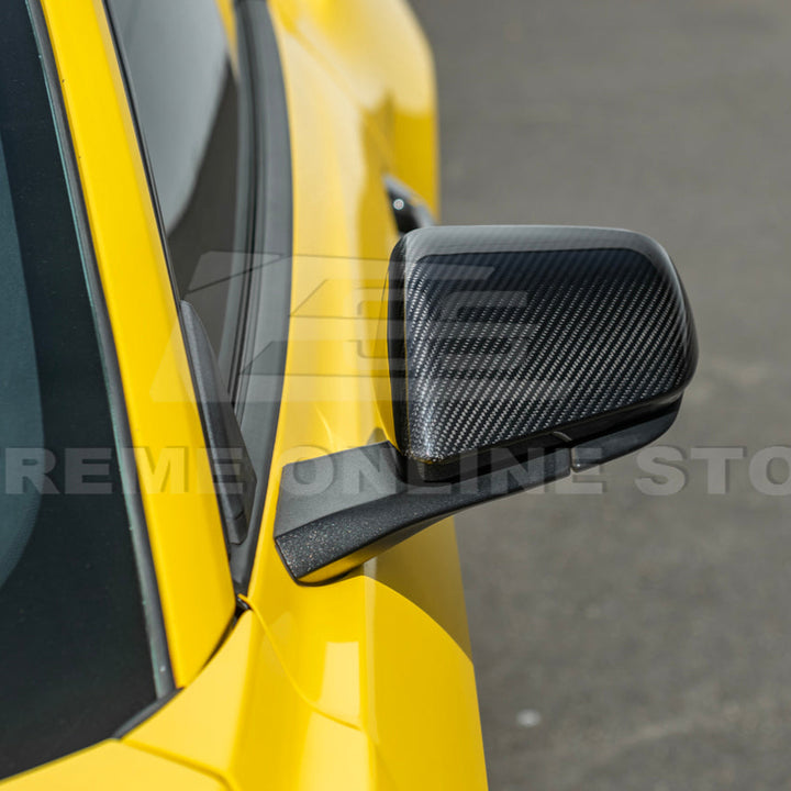 2015-Up Ford Mustang DRY Carbon Fiber Side Mirror Cap Cover Pair