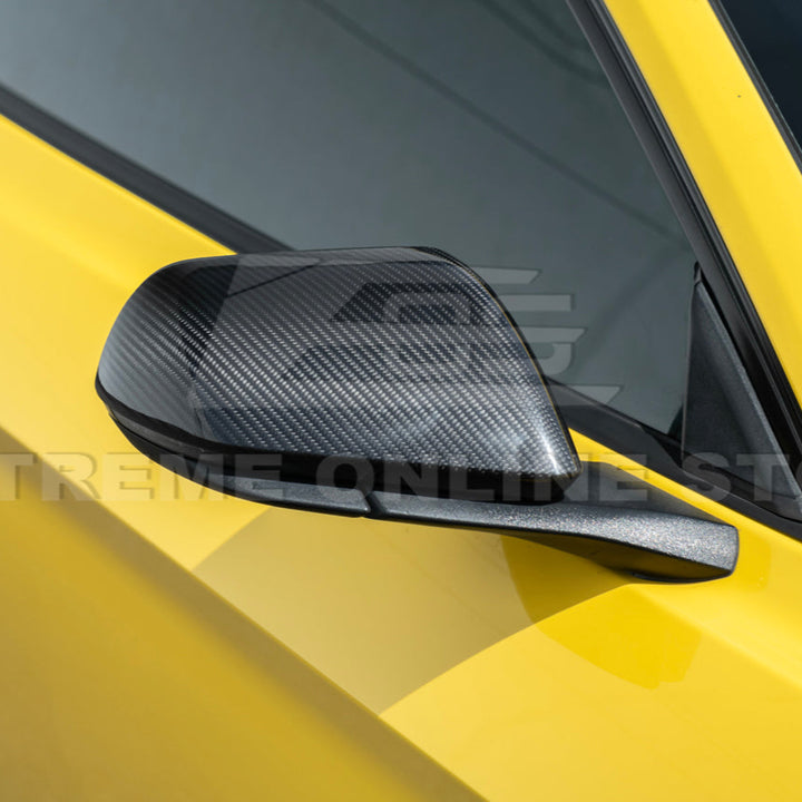 2015-Up Ford Mustang DRY Carbon Fiber Side Mirror Cap Cover Pair