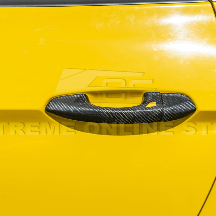 2015-23 Ford Mustang DRY CARBON FIBER Outer Door Handle Cover Set