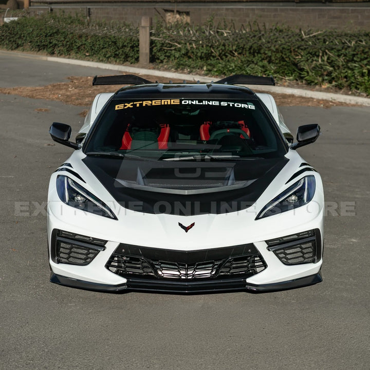 Corvette C8 ZR1 MATTE BLACK Front Bumper Vented Extractor Hood
