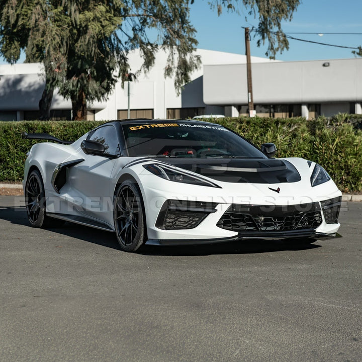 Corvette C8 ZR1 MATTE BLACK Front Bumper Vented Extractor Hood