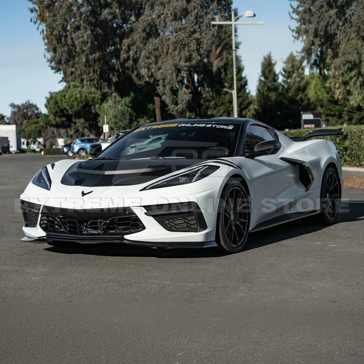Corvette C8 ZR1 MATTE BLACK Front Bumper Vented Extractor Hood