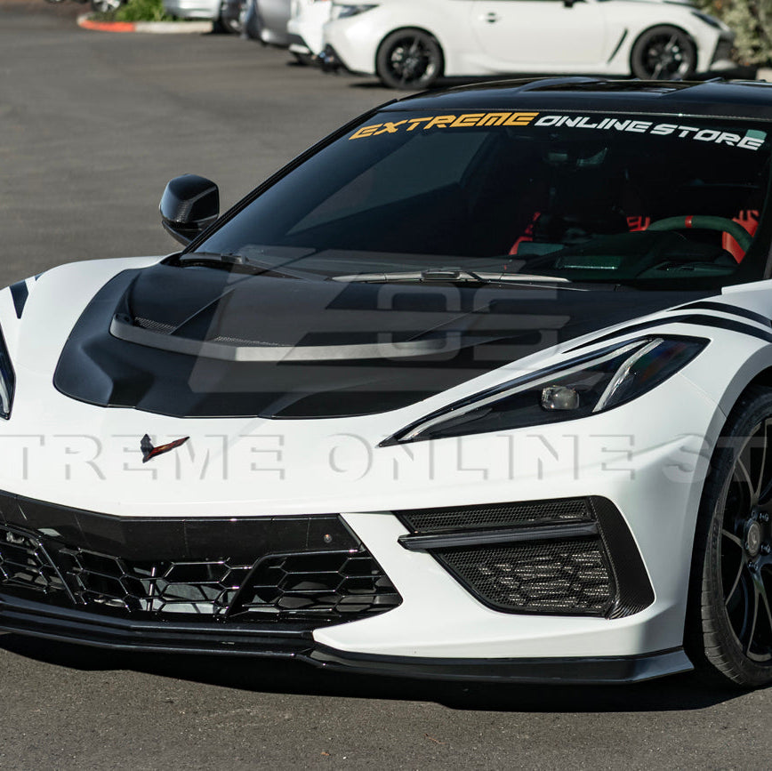 Corvette C8 ZR1 MATTE BLACK Front Bumper Vented Extractor Hood