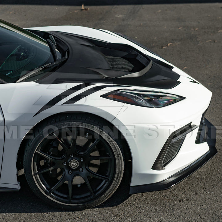 Corvette C8 ZR1 MATTE BLACK Front Bumper Vented Extractor Hood