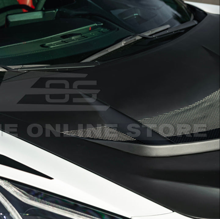Corvette C8 ZR1 MATTE BLACK Front Bumper Vented Extractor Hood
