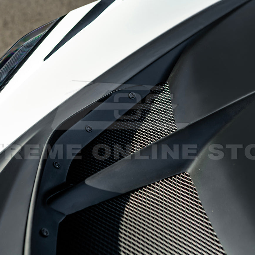 Corvette C8 ZR1 MATTE BLACK Front Bumper Vented Extractor Hood