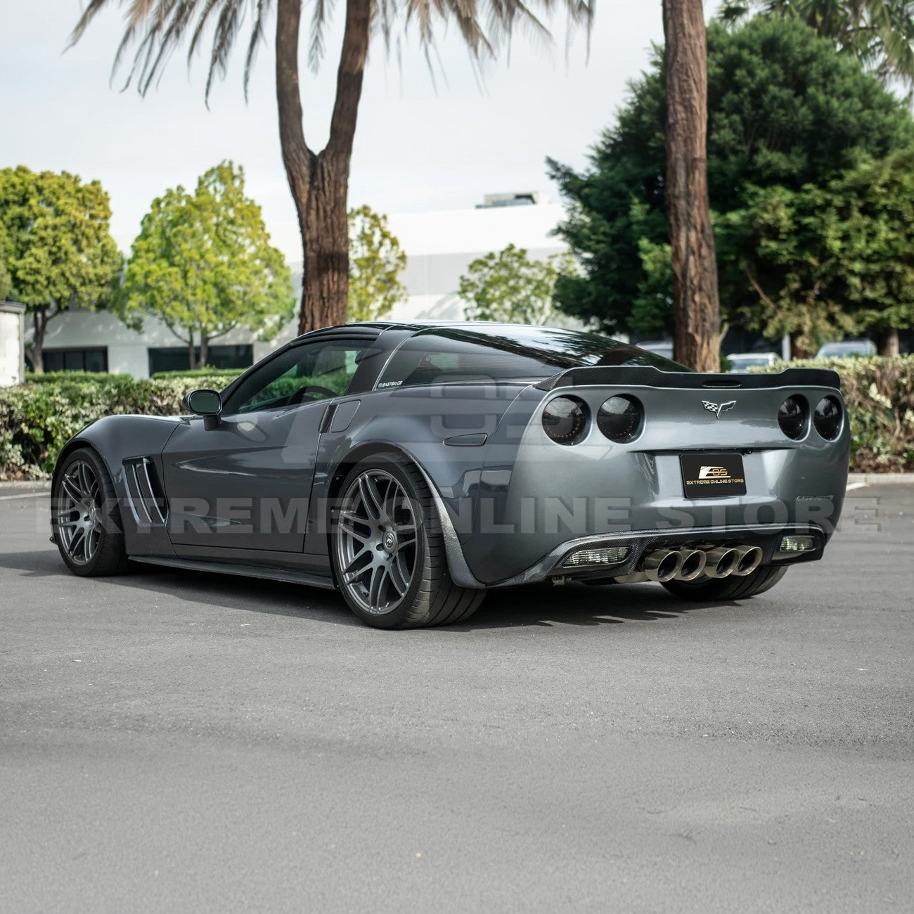 2005-13 Corvette C6 Z06 ZR1 Extended CARBON FIBER Rear Splash Guard Mud Flaps