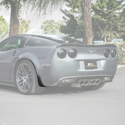 2005-13 Corvette C6 Z06 ZR1 Extended CARBON FIBER Rear Splash Guard Mud Flaps