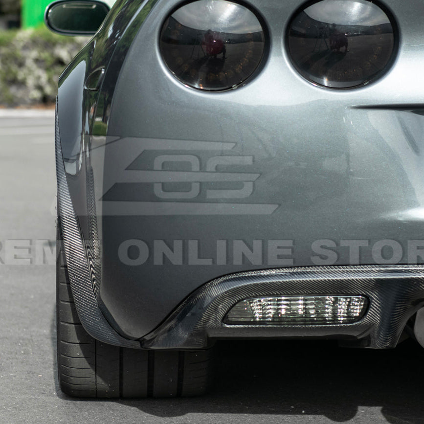 2005-13 Corvette C6 Z06 ZR1 Extended CARBON FIBER Rear Splash Guard Mud Flaps