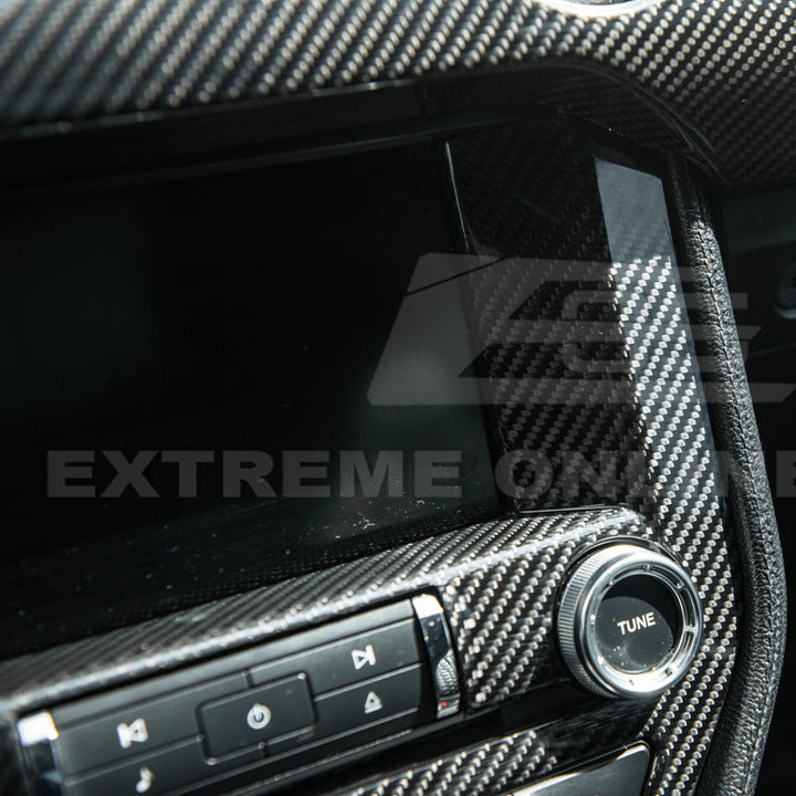 2015-23 Ford Mustang DRY CARBON FIBER Center Console Control Panel Cover