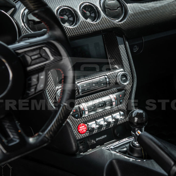 2015-23 Ford Mustang DRY CARBON FIBER Center Console Control Panel Cover