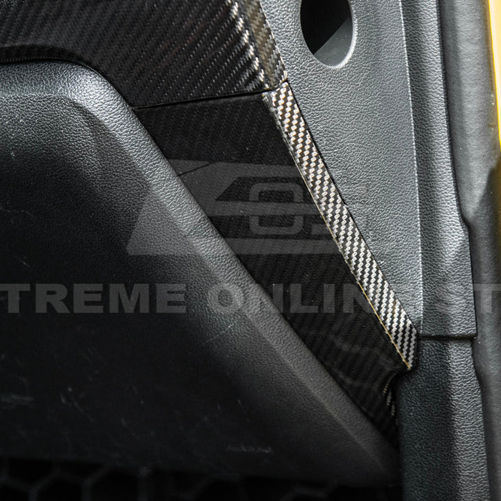 2015-23 Ford Mustang DRY  CARBON FIBER Dashboard Lower Trim Cover Pair