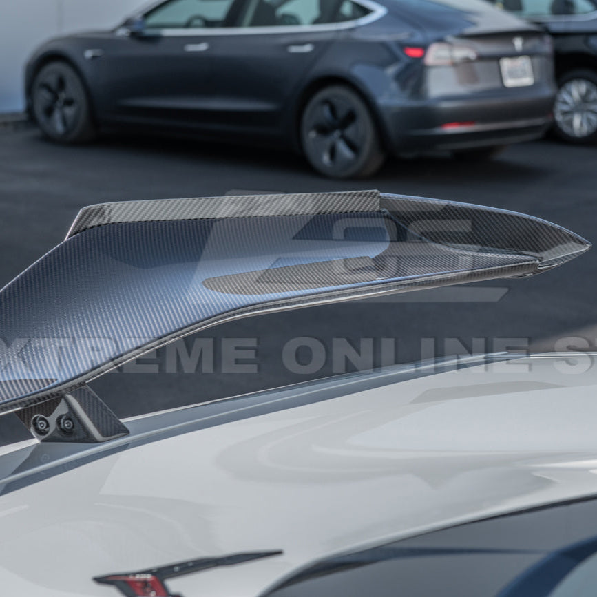 Corvette C8 Z06 DRY CARBON FIBER High Wing Spoiler Wicker Bill Extension