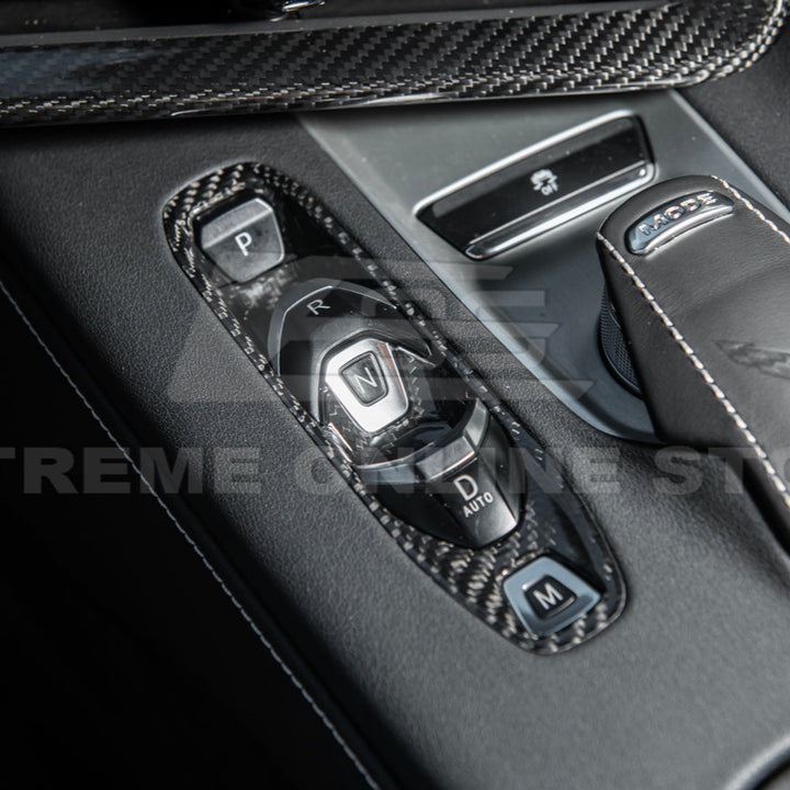 Corvette C8 DRY CARBON FIBER Gear Switch Control Panel Trim Cover Overlay