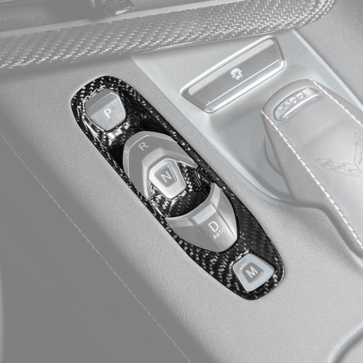 Corvette C8 DRY CARBON FIBER Gear Switch Control Panel Trim Cover Overlay