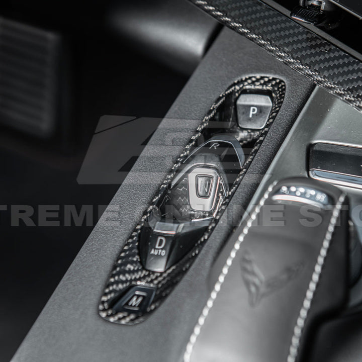 Corvette C8 DRY CARBON FIBER Gear Switch Control Panel Trim Cover Overlay