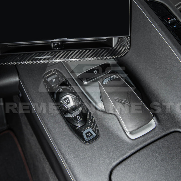 Corvette C8 DRY CARBON FIBER Gear Switch Control Panel Trim Cover Overlay