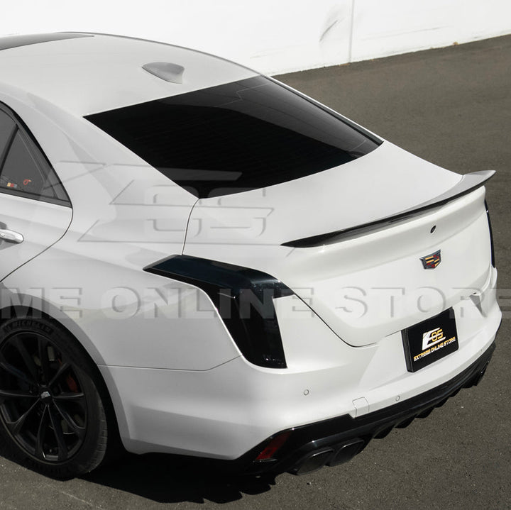 2020-Up Cadillac CT4 | SMOKE TINTED Rear Tail Light Trim Bezel Cover Pair