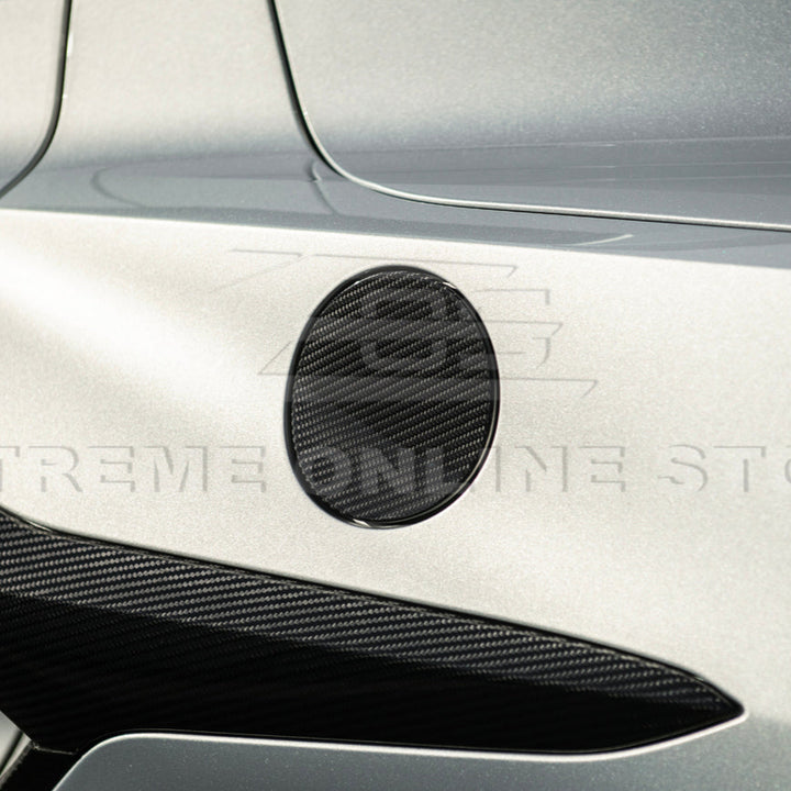 2020-Up Corvette C8 | DRY CARBON FIBER Side Fender Fuel Tank Gas Lid Cover