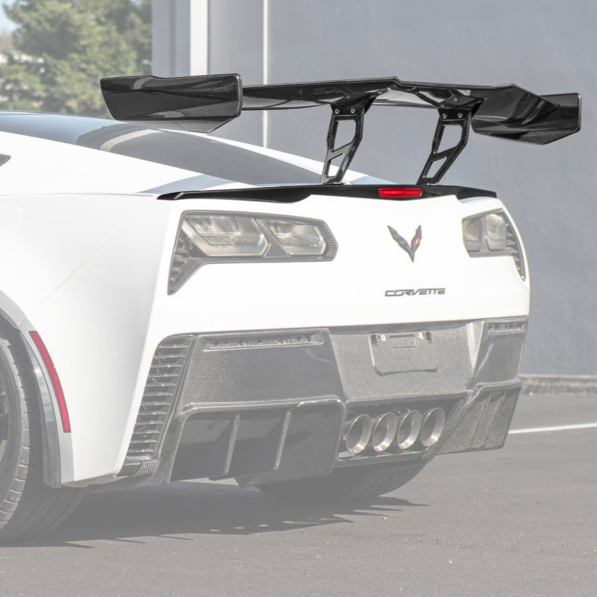 Corvette C7 ZR1 ZTK Conversion Rear Spoiler High Wing With Wing Riser