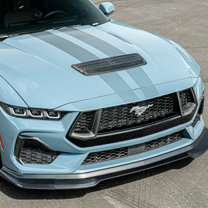 2024+ Ford Mustang GT DRY CARBON FIBER Front Side Grille Inserts