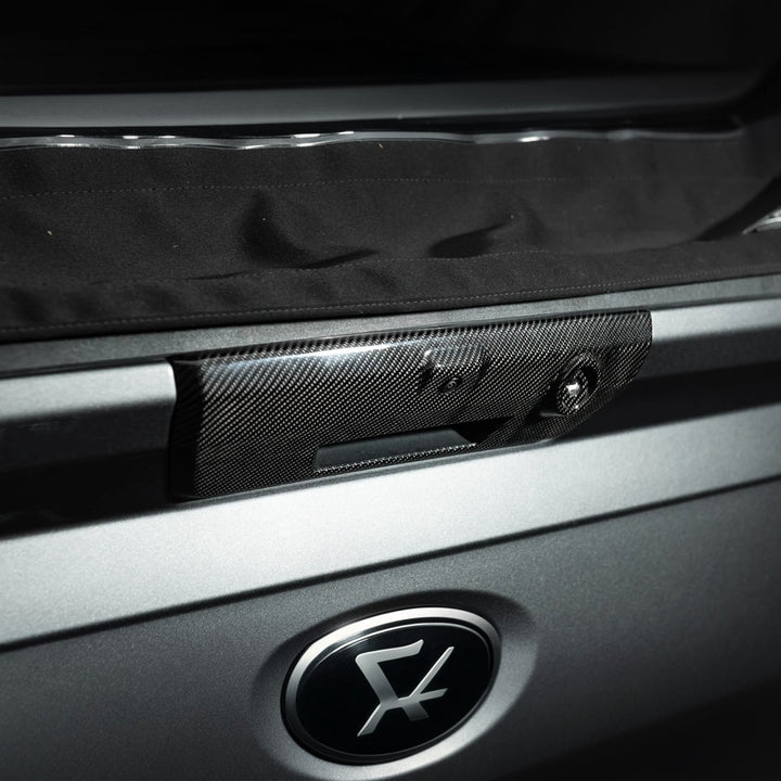 2021-Up Ford F-150 &amp; F-150 Lightning Dry Carbon Fiber Tailgate Handle Cover Overlay