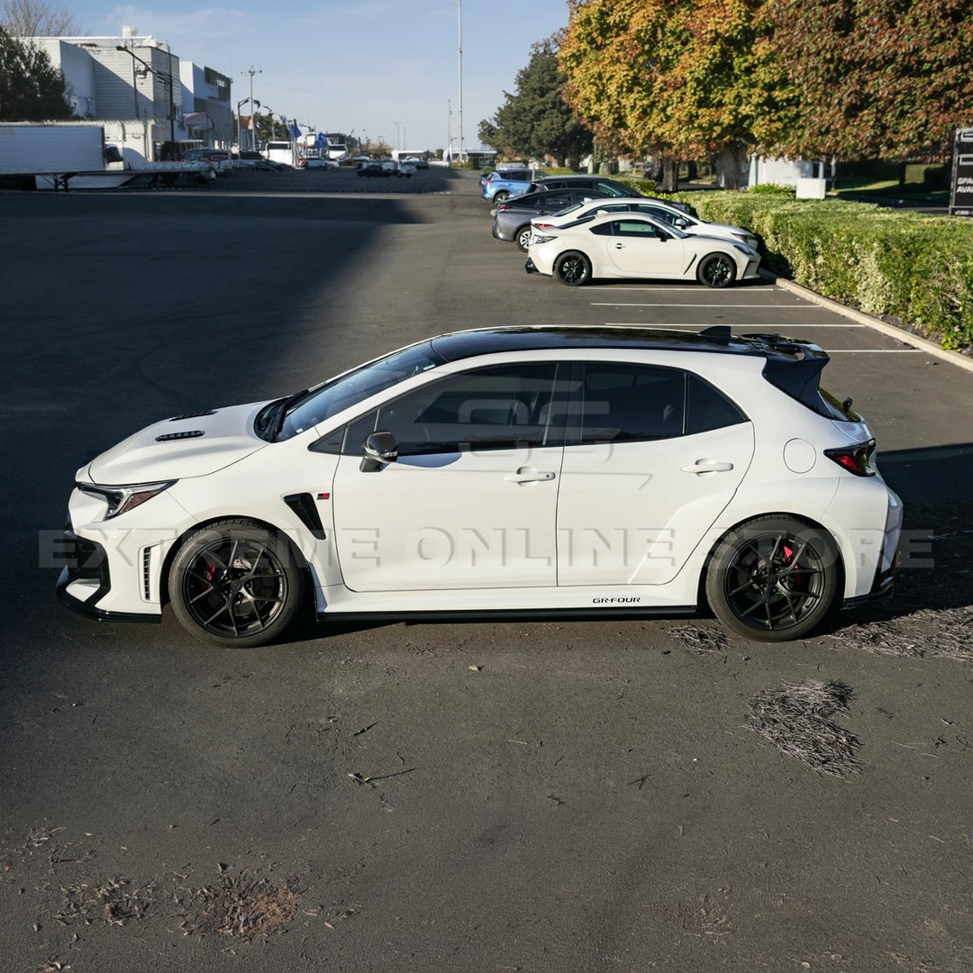 2025-Up Toyota GR Corolla Glossy Black Front Lip Side Skirts Rear Wing Spoiler