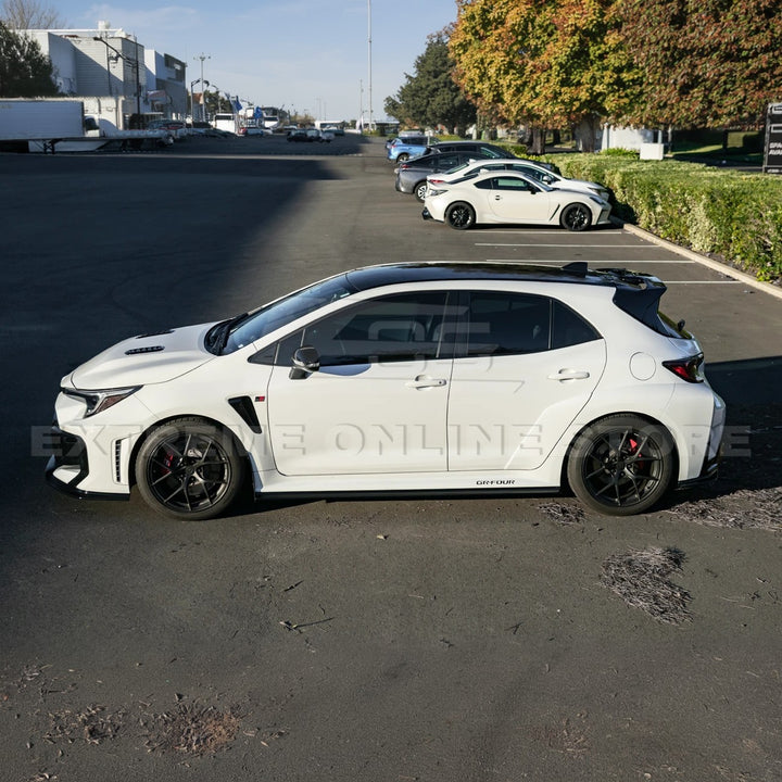 2025-Up Toyota GR Corolla Glossy Black Front Lip Side Skirts Rear Wing Spoiler