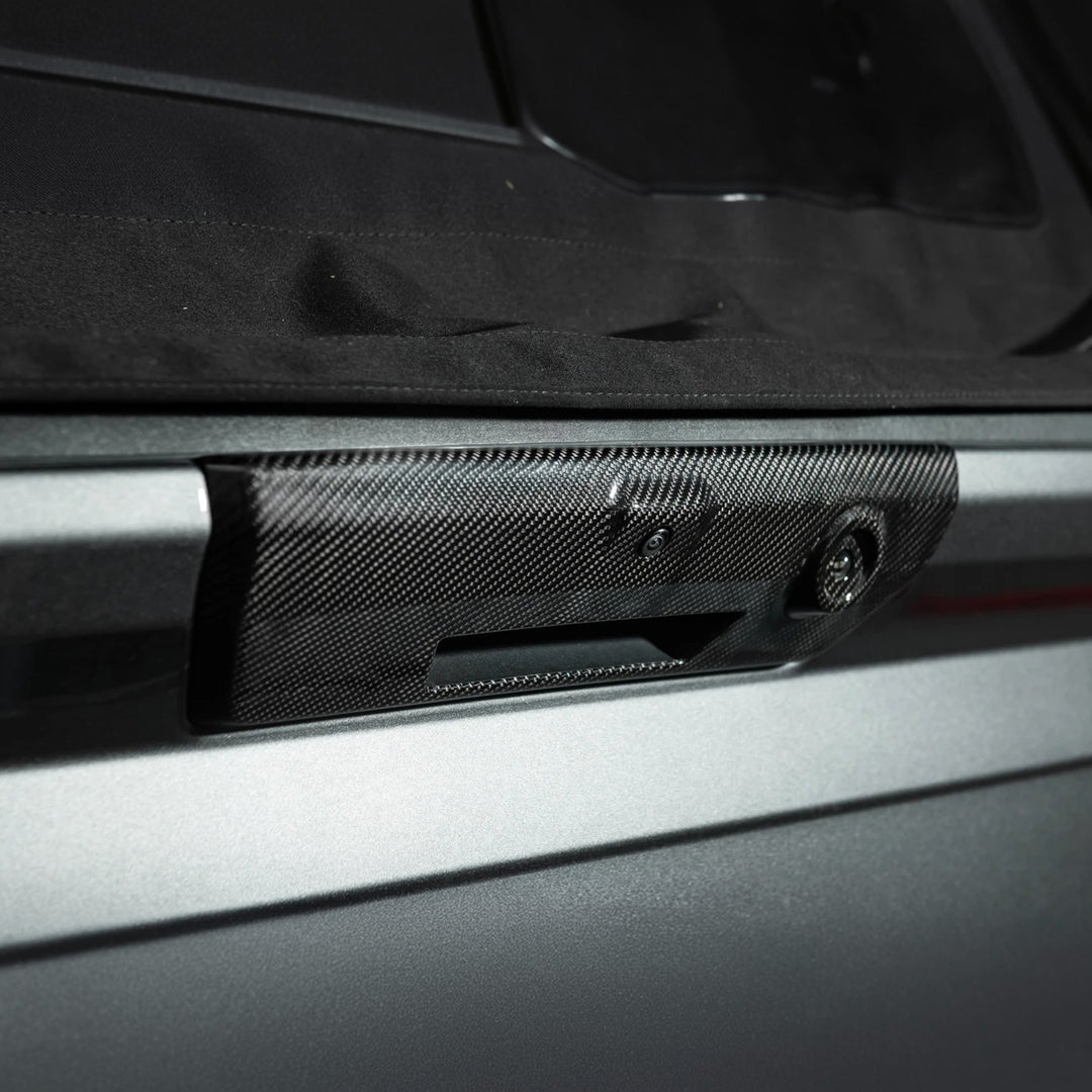 2021-Up Ford F-150 &amp; F-150 Lightning Dry Carbon Fiber Tailgate Handle Cover Overlay