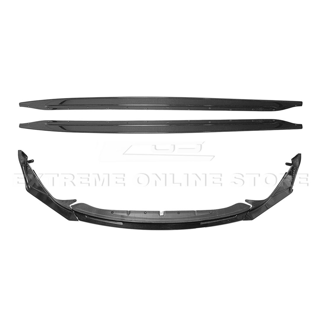 2021-Up BMW G82 G83 M4 VRS Carbon Fiber Front Splitter Lip &amp; Side Skirts