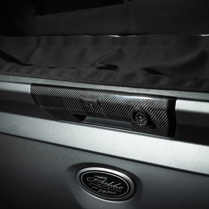 2021-Up Ford F-150 &amp; F-150 Lightning Dry Carbon Fiber Tailgate Handle Cover Overlay
