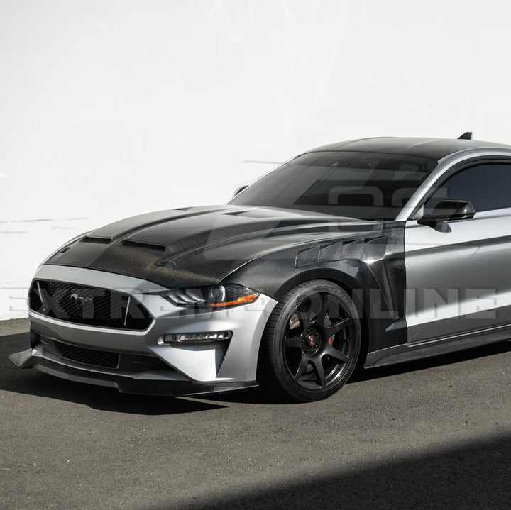 2018-23 Ford Mustang S550 | GTD Style Primed Black Front Side Vented Fenders